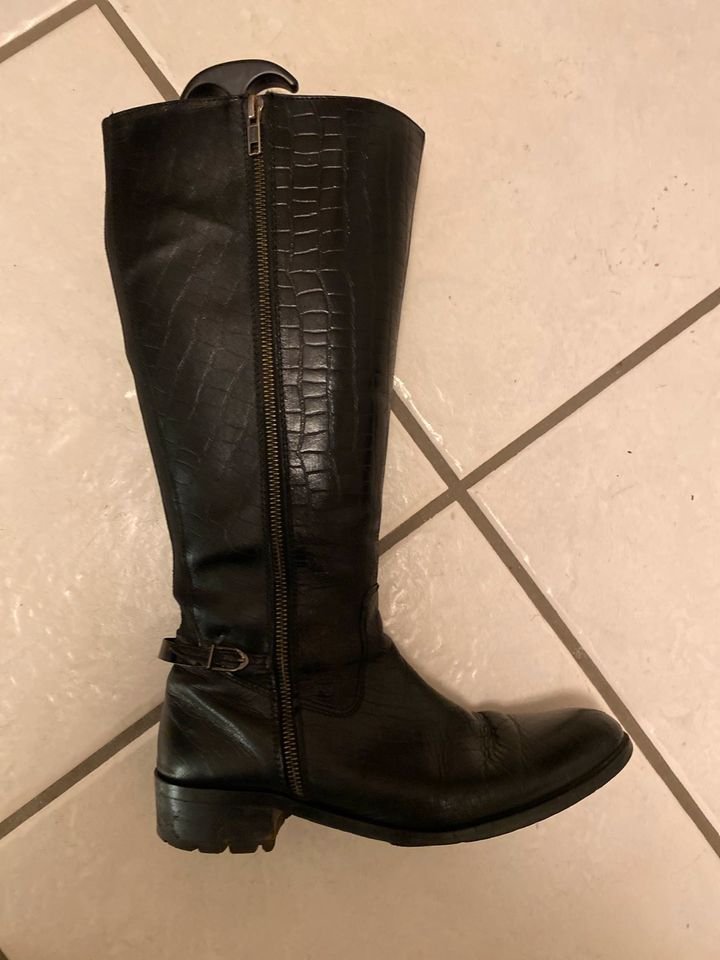 Sheego Stiefel Weitschaft XL 39 schwarz Leder & Stretch