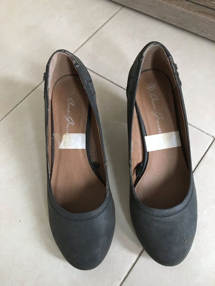 Damen Pumps Absatz grau Gr. 40