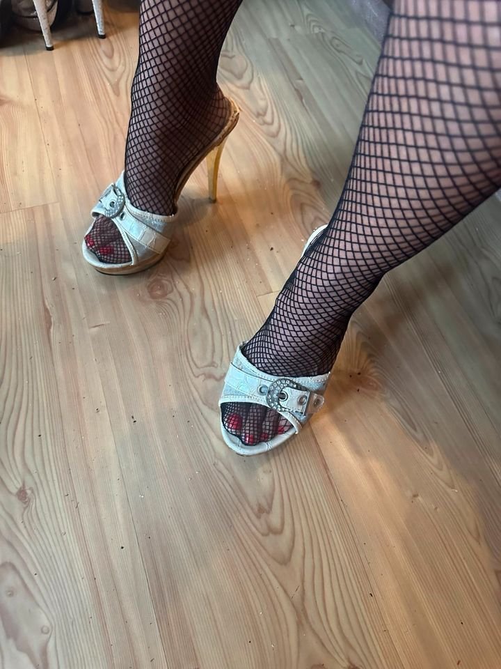 SOSANA Heels SANDALEN weiß 40 Plateau Lagerspuren sexy