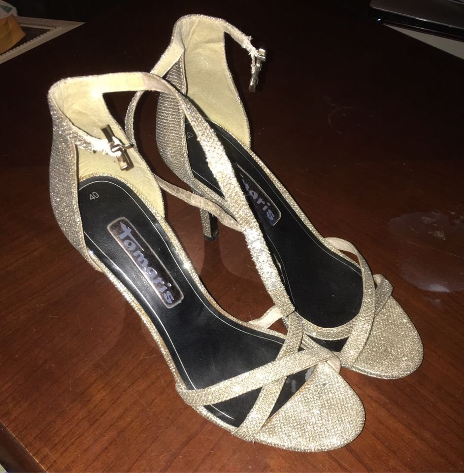 High heels gold Glitzer