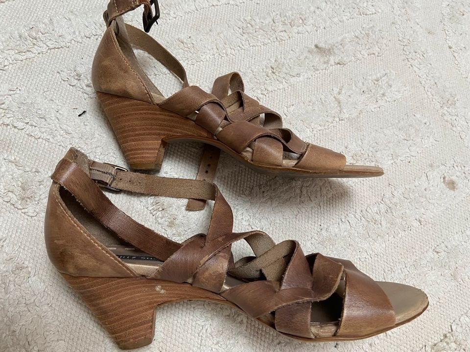 Leder-Sandalen von Görtz mit Absatz