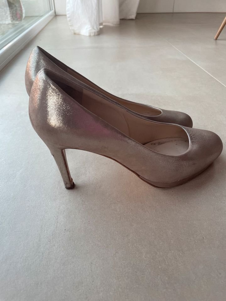 Echtleder Pumps Gold
