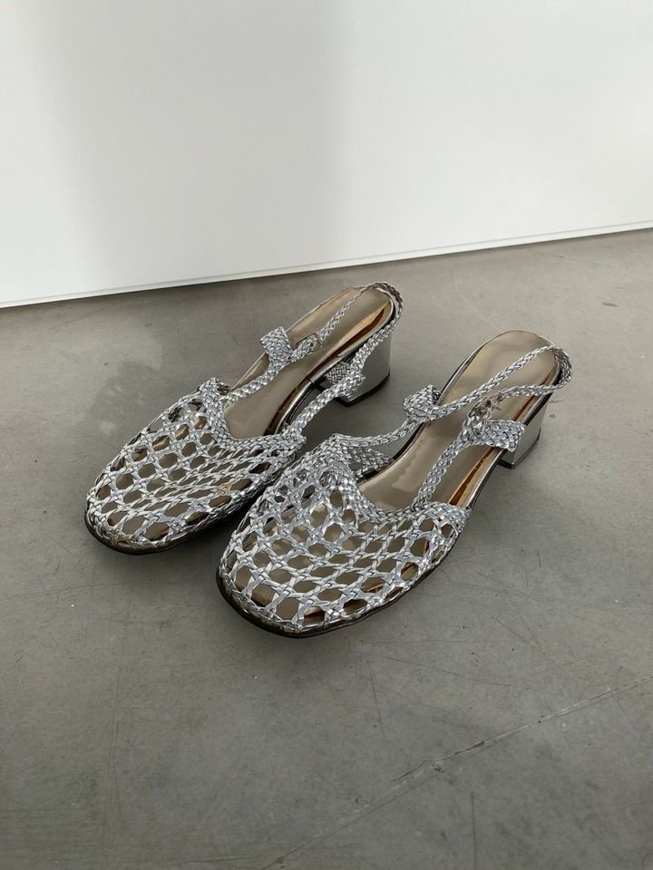 Schuhe Silber Größe 39 Fasching Karneval Charleston