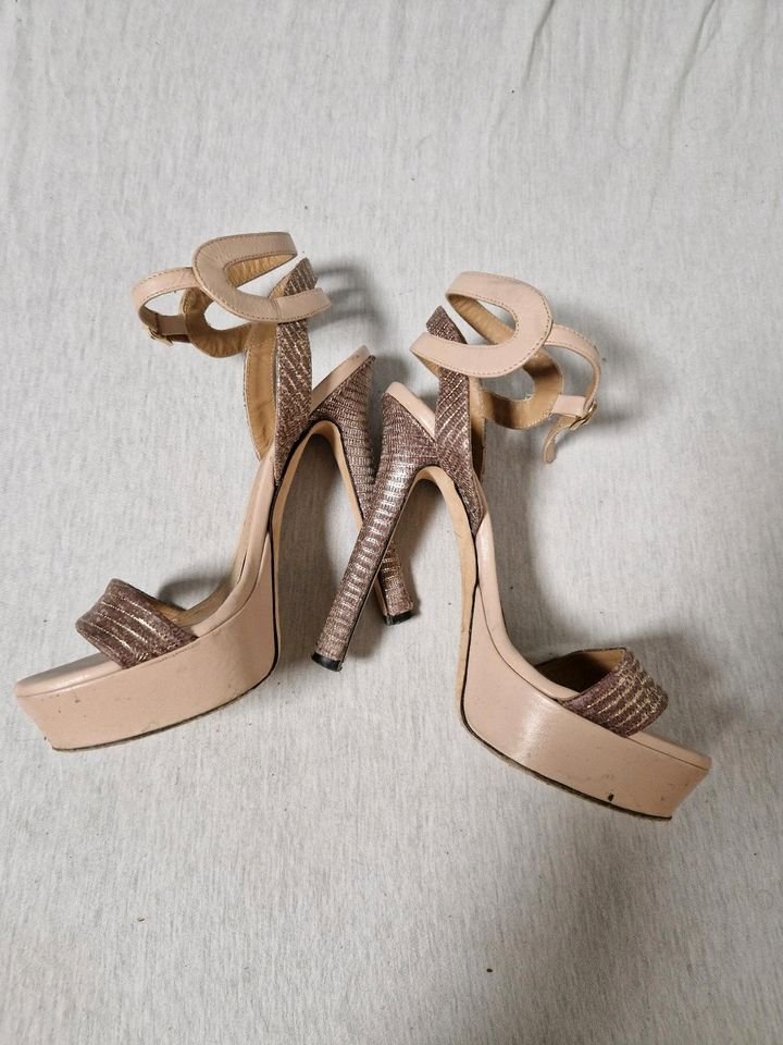 Gr.35 Marc Ellis Sandalen High Heels Beige Rosé