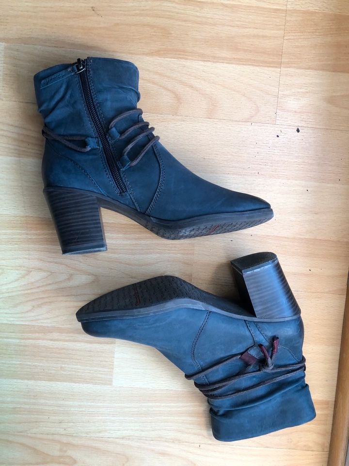 Tamaris Lederstiefelletten blau