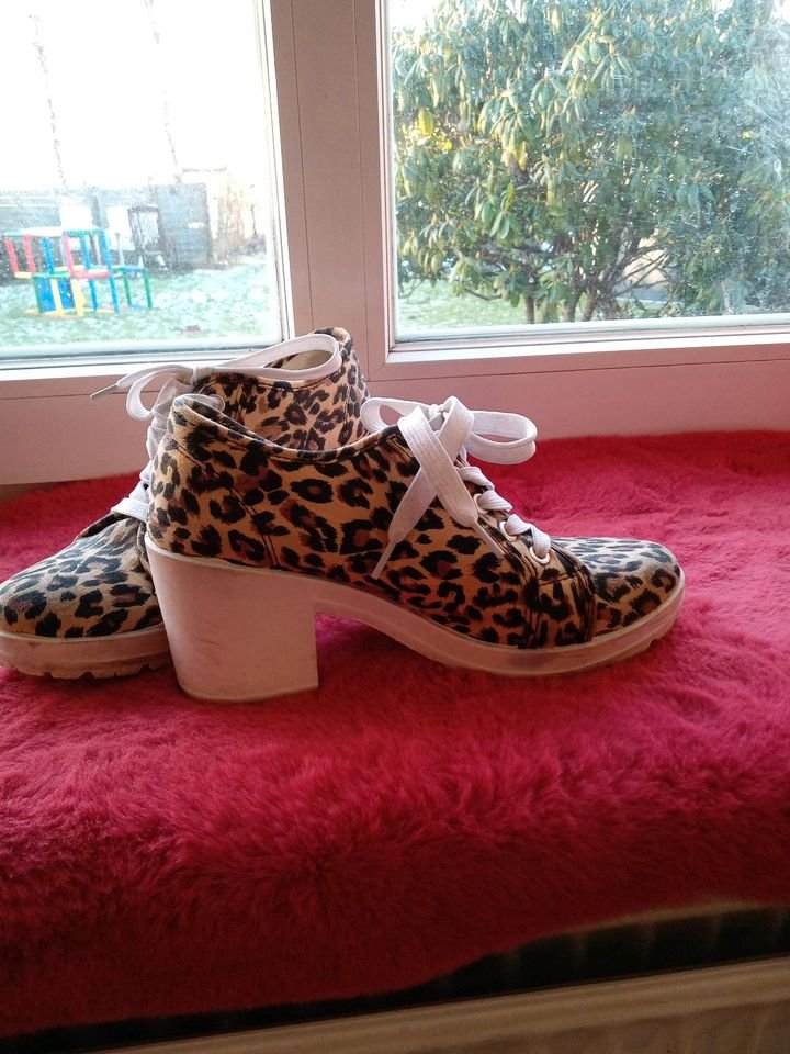 Leoparden Schuhe Plateau