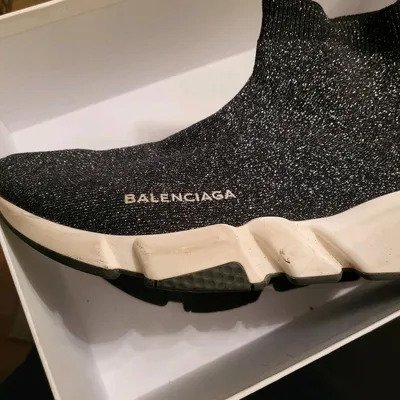 Balenciaga Sneaker 41 schwarz silber Lurex