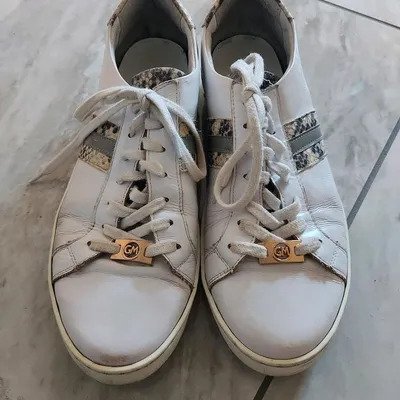 Damen Leder Turnschuhe Sneaker, weiß, Größe 40