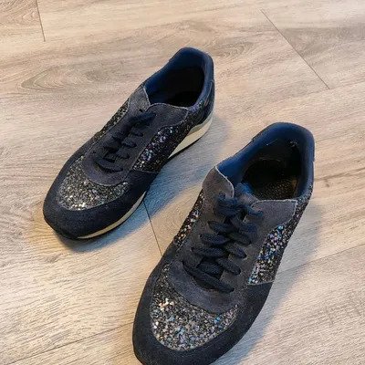Blaue Sneaker Glitzer