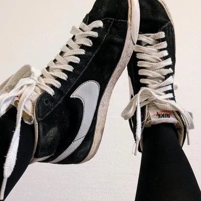 Nike Blazer schwarz weiß high Sneaker mit Gebrauchsspuren