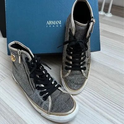 Armani Jeans Sneaker, gold/schwarz, Größe 38