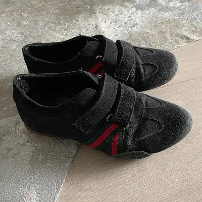 Schuhe Turnschuhe Sneaker Klettverschluss G rot grün schwarz 36