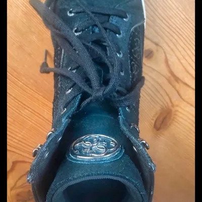 Guess Wedge Sneaker schwarz Glitzer weiße Sohle Größe 41 Siehe Fotos