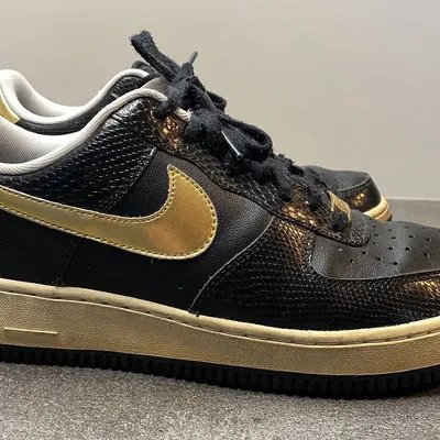 Nike Air Force 1 Low Black Snake Gold Sneaker Größe 41