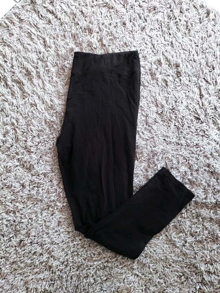 Leggings schwarz Basic Stretch Elasthan Baumwolle leicht curvy